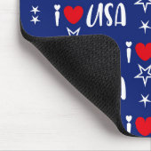 愛国的赤白青I LOVE USA マウスパッド (コーナー)