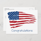 愛国的軍隊おめでとうアメリカ国旗 ポストカード (正面/裏面)