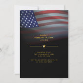 愛国的軍隊アメリカ国旗と写真結婚の 招待状 (裏面)