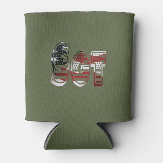 愛国的軍隊ユニークアメージング 缶クーラー (正面)