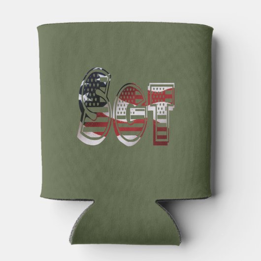 愛国的軍隊ユニークアメージング 缶クーラー (裏面)