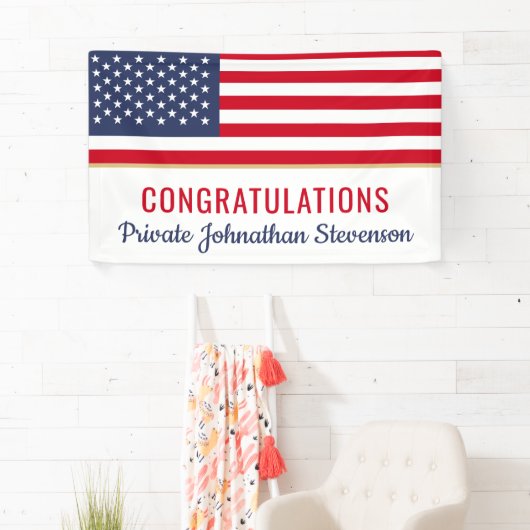 愛国的軍隊卒業陸軍米国国旗 横断幕 (インサイチュ)