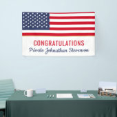 愛国的軍隊卒業陸軍米国国旗 横断幕 (トレードショー)