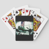 愛国的軍隊第二次世界大戦飛行機とアメリカ国旗 トランプ (裏面)