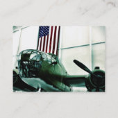 愛国的軍隊第二次世界大戦飛行機とアメリカ国旗 名刺 (裏面)