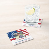 愛国的軍隊米国国旗の卒業 スクエアペーパーコースター (インサイチュ)