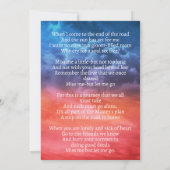 愛国的軍隊退役軍人葬儀祈りの言葉カード 招待状 (裏面)