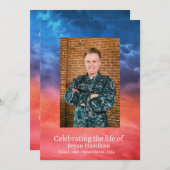 愛国的軍隊退役軍人葬儀祈りの言葉カード 招待状 (正面/裏面)