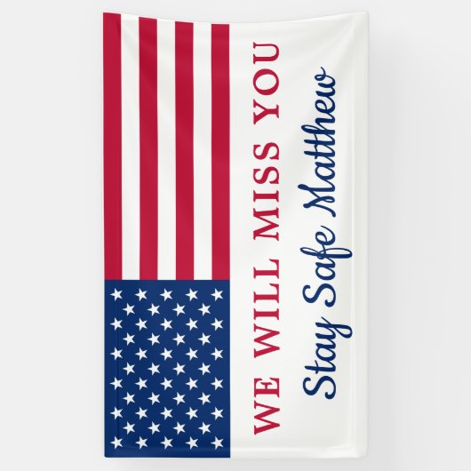 愛国的軍隊遠くにパーティー米国国旗 横断幕 (縦)