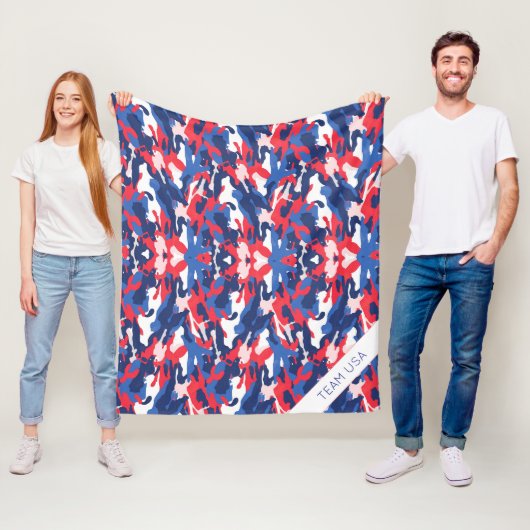 愛国的迷彩柄赤白青USA自由 フリースブランケット (インサイチュ)