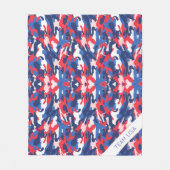 愛国的迷彩柄赤白青USA自由 フリースブランケット (正面)