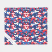 愛国的迷彩柄赤白青USA自由 フリースブランケット (正面(横))