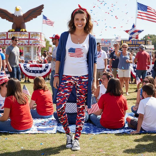 愛国的迷彩柄 レギンス