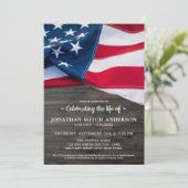 愛国的退役軍人お祝いの生涯の記念碑 招待状 (スタンド正面)