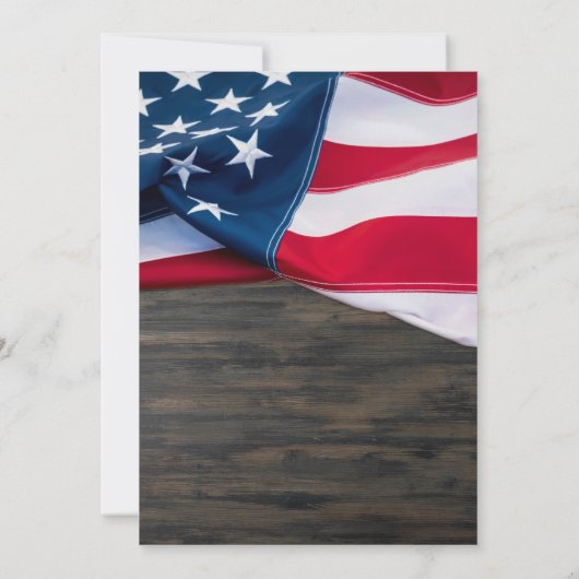 愛国的退役軍人お祝いの生涯の記念碑 招待状 (裏面)