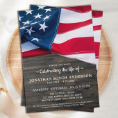 愛国的退役軍人お祝いの生涯の記念碑 招待状