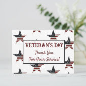愛国的退役軍人の日米国国旗の星 サンキューカード (スタンド正面)