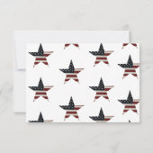 愛国的退役軍人の日米国国旗の星 サンキューカード (裏面)