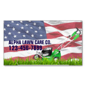 愛国的退役軍人ヤード造園草刈り マグネット名刺 (正面)
