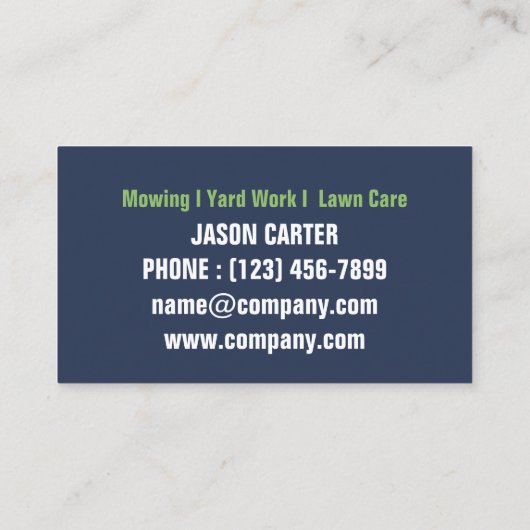 愛国的退役軍人ヤード造園草刈り 名刺 (裏面)