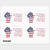 愛国的退役軍人兵士アメリカ国旗の拳 長方形シール (シート)