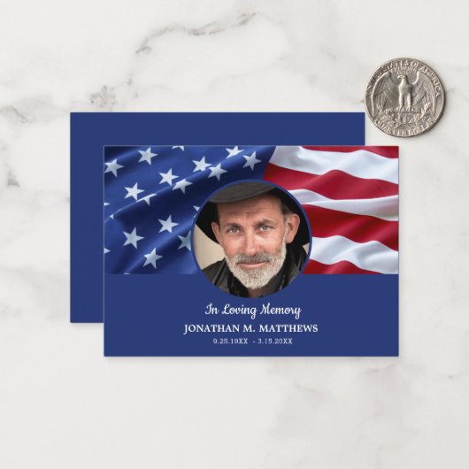 愛国的退役軍人旗葬儀メモリアルありがとう ノートカード (正面/裏面インサイチュ)