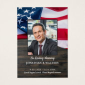 愛国的退役軍人軍隊葬儀祈りの言葉カード (正面)