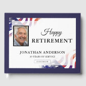 愛国的退職パーティーアメリカ国旗 ゲストブック (正面)