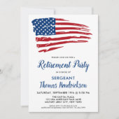 愛国的退職パーティーアメリカ国旗 招待状 (正面)