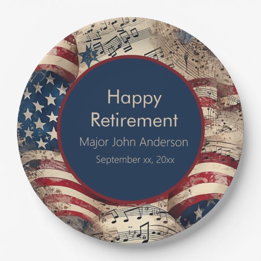 愛国的退職パーティー ペーパープレート (正面)