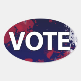 愛国的選挙投票 楕円形シール