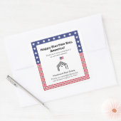 愛国的選挙日不動産仲介業者サンキューコミュニティ スクエアシール (封筒)