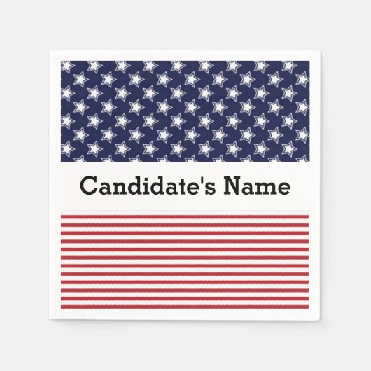 愛国的選挙紙ナプキンス スタンダードカクテルナプキン (正面)