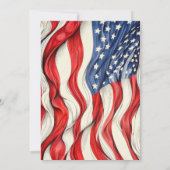 愛国的鮮やかなアメリカ国旗の誕生日パーティー 招待状 (裏面)