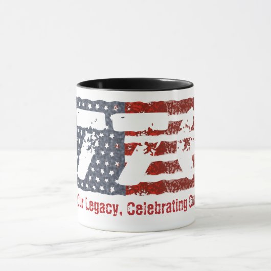 愛国的1776動揺して国旗 マグカップ (中央)