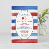 愛国的40th赤白青サプライズ誕生日 招待状 (スタンド正面)