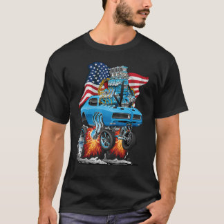 愛国的60sマッスルカーおもしろいドラグスターUSA 改造 Tシャツ
