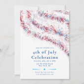 愛国的7月4日お祝いカスタム 招待状 (正面)