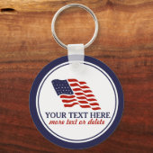 愛国的7月4日アメリカ合衆国国旗カスタム キーホルダー (正面)