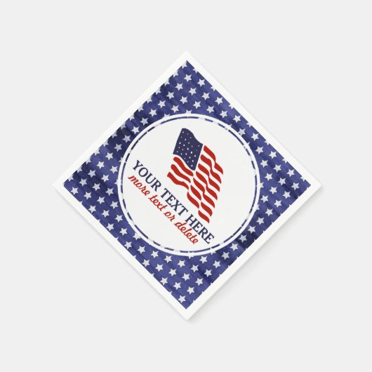 愛国的7月4日アメリカ合衆国国旗カスタム スタンダードカクテルナプキン (角)