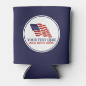 愛国的7月4日アメリカ合衆国国旗カスタム 缶クーラー (正面)