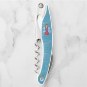 愛国的7月4日エンジェルアメリカ国旗の金ゴールド星 ソムリエナイフ (正面)