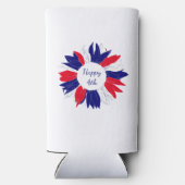 愛国的7月4日バーベキューフローラ赤白青 スリム缶クーラー (裏面)