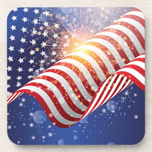 愛国的7月4日プラスチックコースターセット コースター (正面)