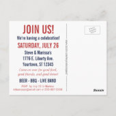 愛国的7月4日レッドホワイト&ブリューカスタム ポストカード (裏面)