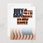 愛国的7月4日国旗のデザイン シーズンポストカード (正面/裏面)