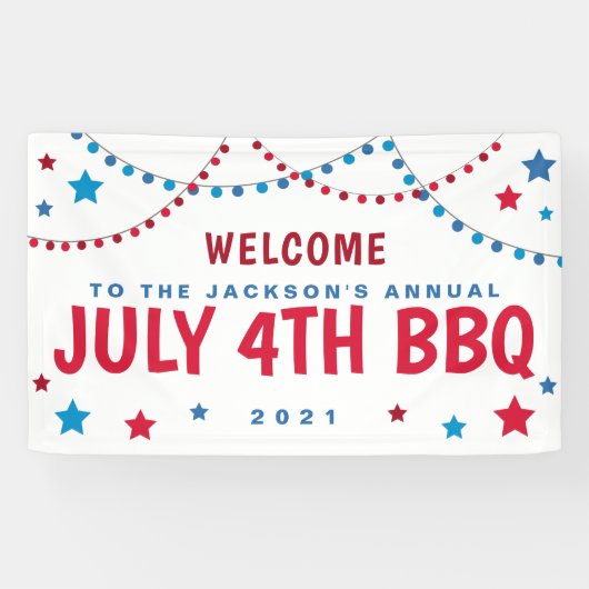 愛国的7月4日星 横断幕 (横)