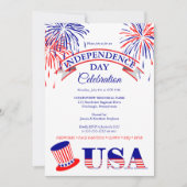 愛国的7月4日独立記念日お祝い 招待状 (正面)