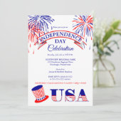 愛国的7月4日独立記念日お祝い 招待状 (スタンド正面)