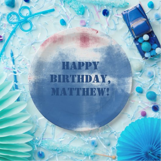 愛国的7月4日絞り染めパーソナライズされたパーティー ペーパープレート (パーティー)